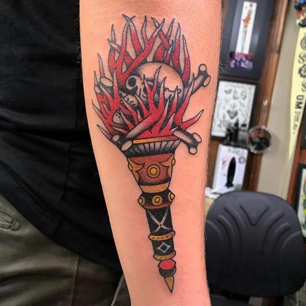 Traditional tattoo by Waldo Del Rocca in Cape Town