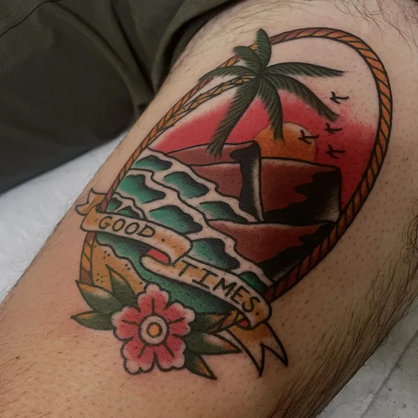 Traditional tattoo by Waldo Del Rocca in Cape Town