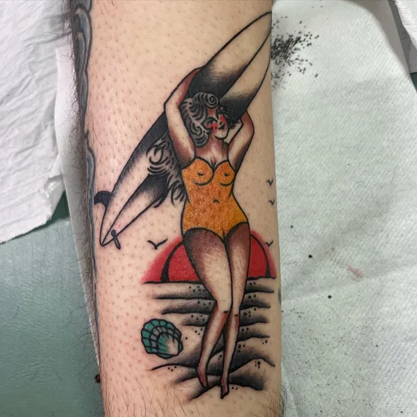 Traditional tattoo by Waldo Del Rocca in Cape Town