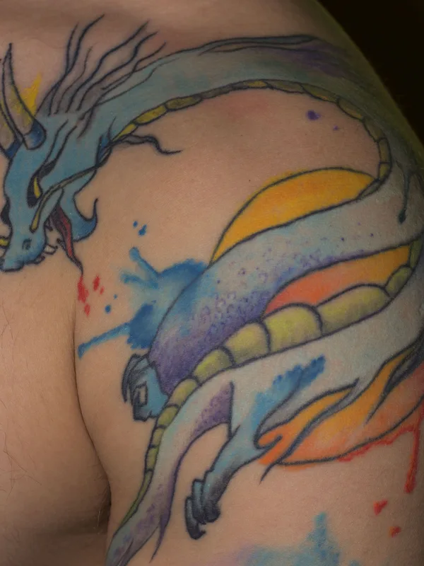 color watercolor tattoo on shoulder #35252 | Tattoo Artist Ирина Кошман-Петровская