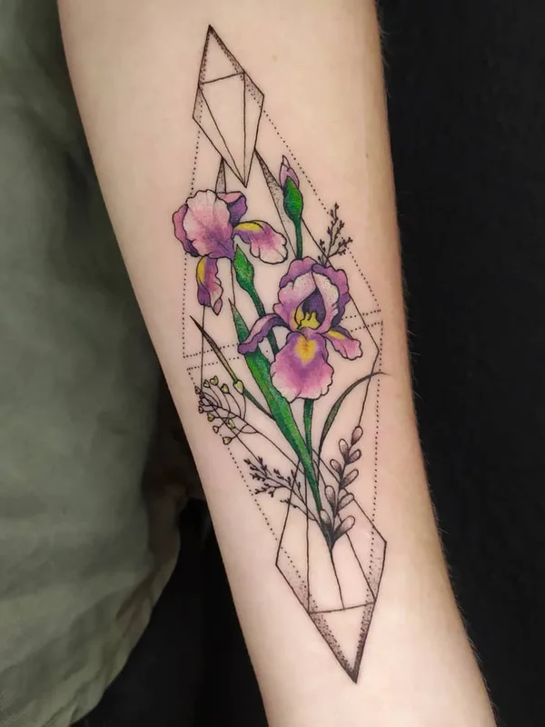 color geometric Tatuaggio su forearm #52325 | Tatuatore Настя Боженова