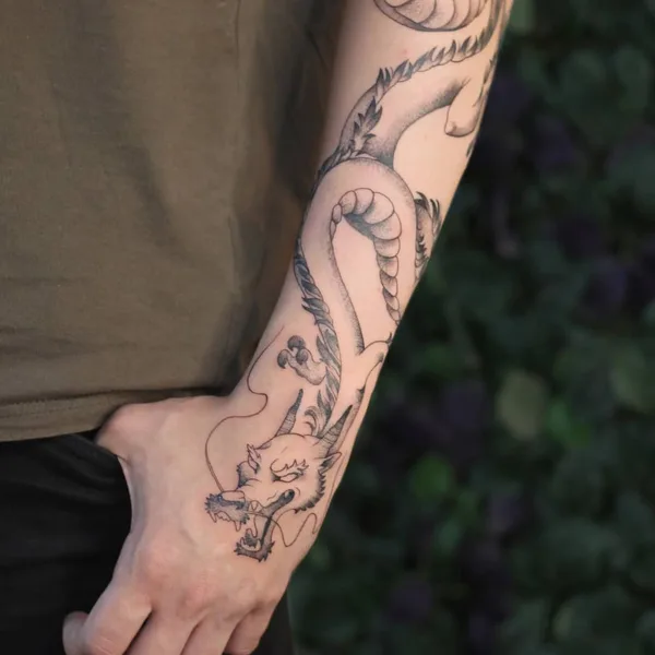 Graphic tattoo by Настя Боженова in Тамбов
