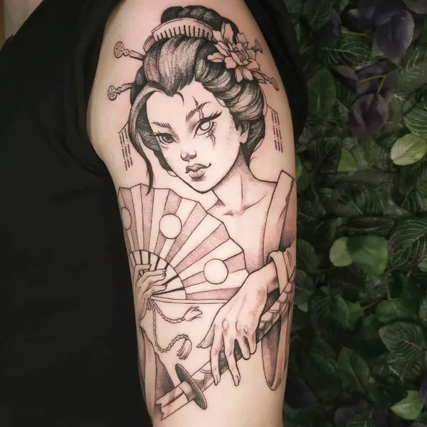 Graphic tattoo by Настя Боженова in Тамбов