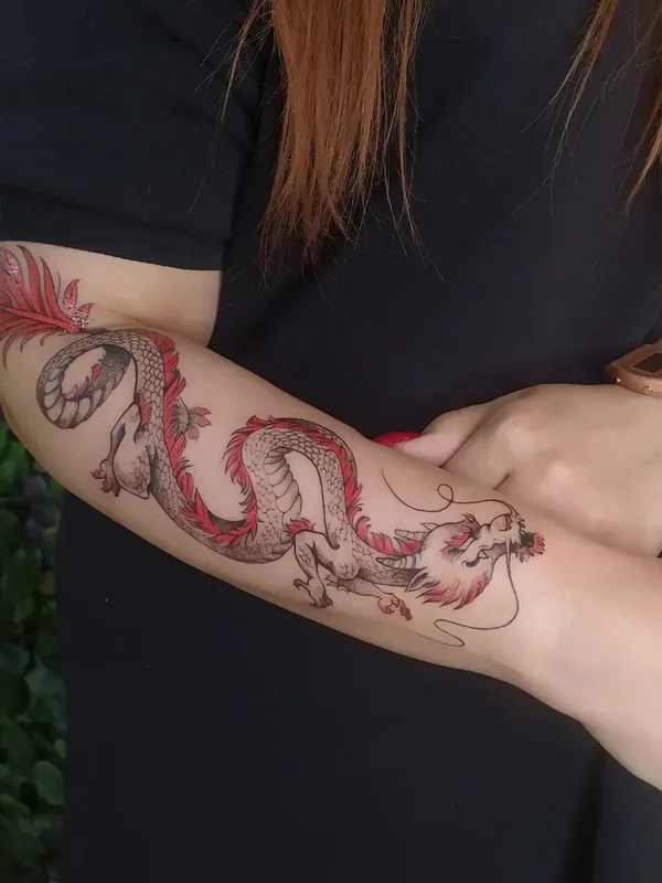 female color japanese Tatuaggio su forearm #52332 | Tatuatore Настя Боженова