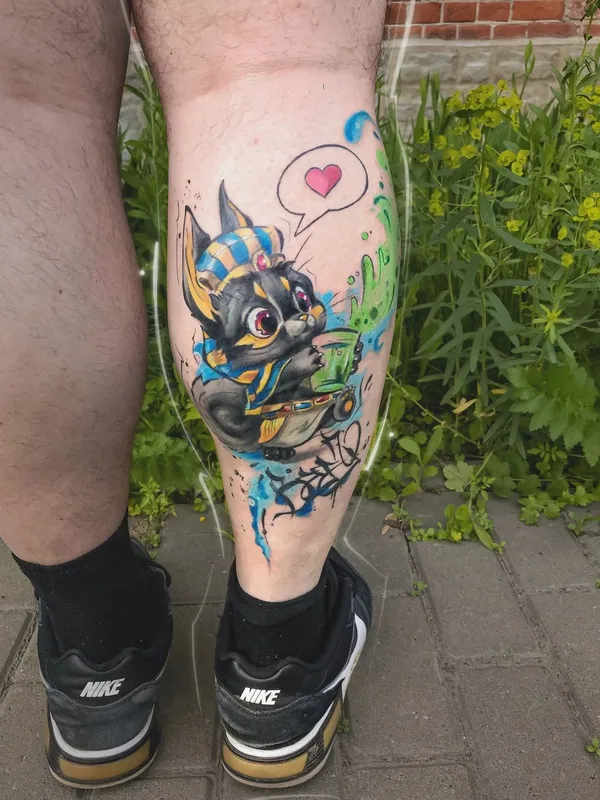 color illustrative Tatuaggio su calf #52382 | Tatuatore Пушкина Елена