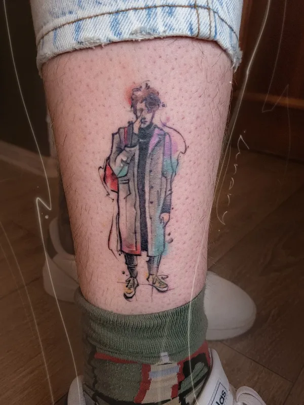 color sketch Tatuaggio su calf #52377 | Tatuatore Пушкина Елена