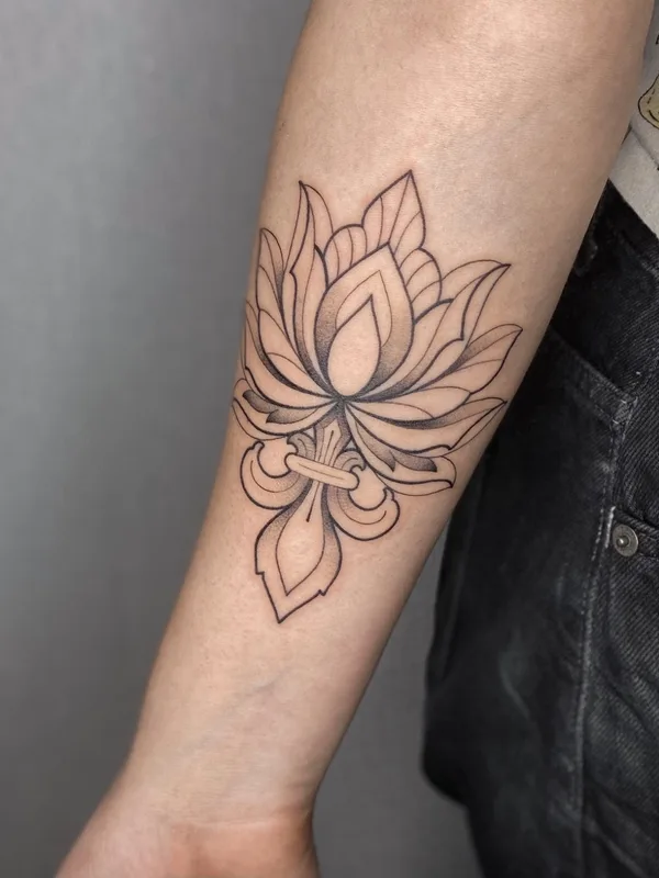 black linework татуировка на forearm #69789 | Тату мастер Ли Куприна