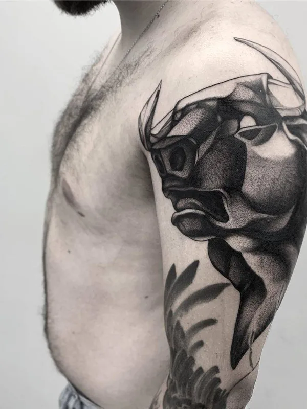 male black and grey black and grey Tatuagem em upper arm #31438 | Tatuador Planoc
