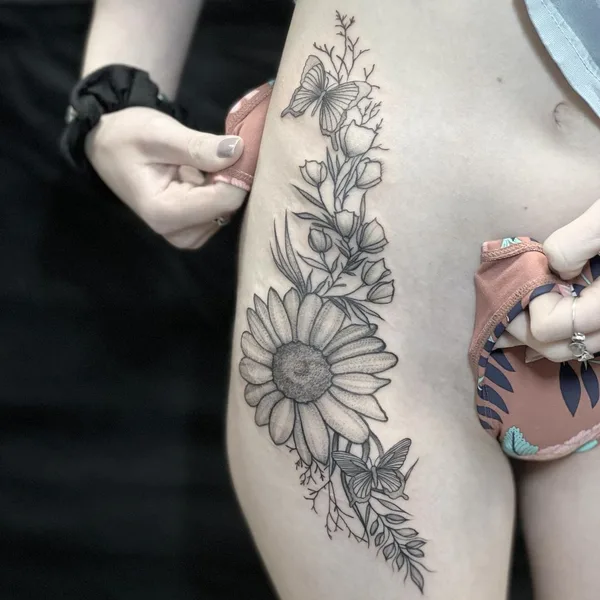 Graphic tattoo by Alex Barraza in Oklahoma City