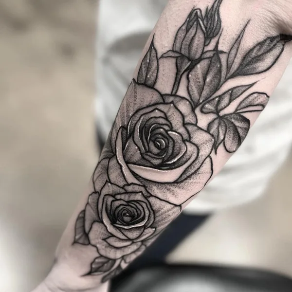 Graphic tattoo by Alex Barraza in Oklahoma City