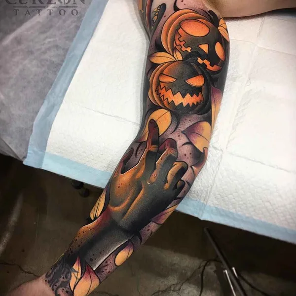 New School tattoo by Matt Curzon in Melbourne