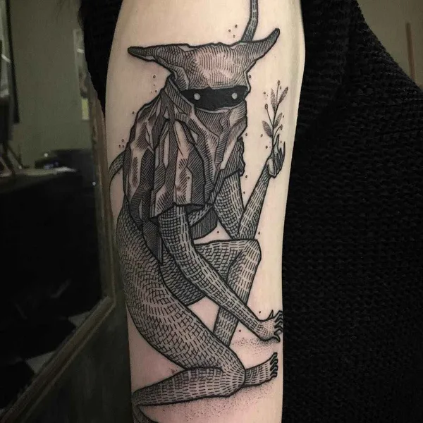 Graphic tattoo by William Steiner-Pacheco in Stockholm