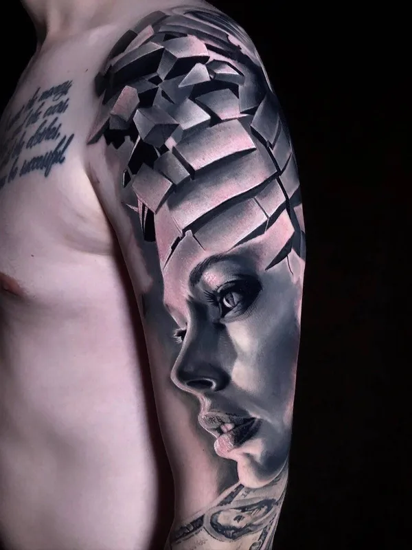 black and grey realism tattoo on full sleeve #32602 | Tattoo Artist Tomas Šaray