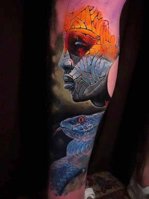 color realism tattoo on calf #32601 | Tattoo Artist Tomas Šaray