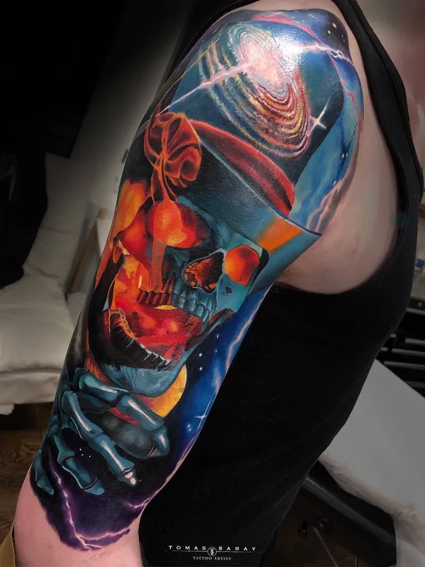 color realism tattoo on full sleeve #32594 | Tattoo Artist Tomas Šaray