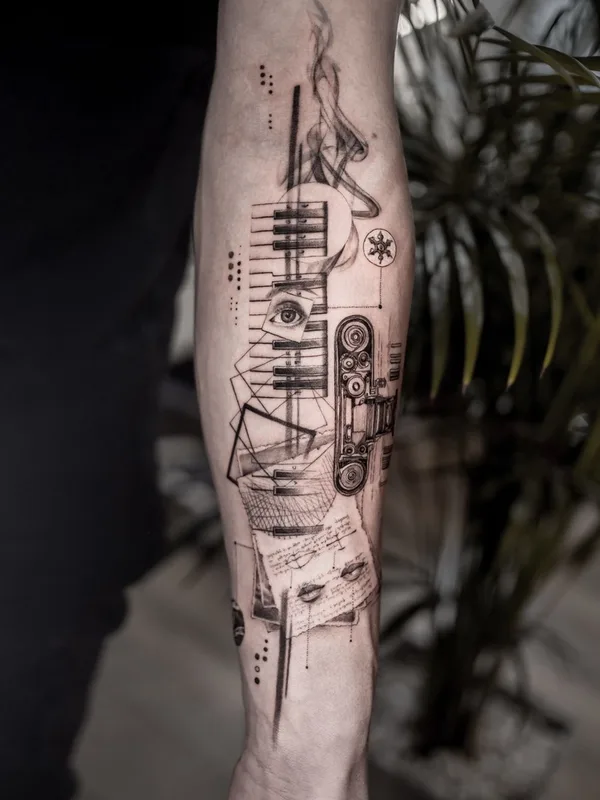 black and grey sketch татуировка на forearm #37579 | Тату мастер Maxime Etienne