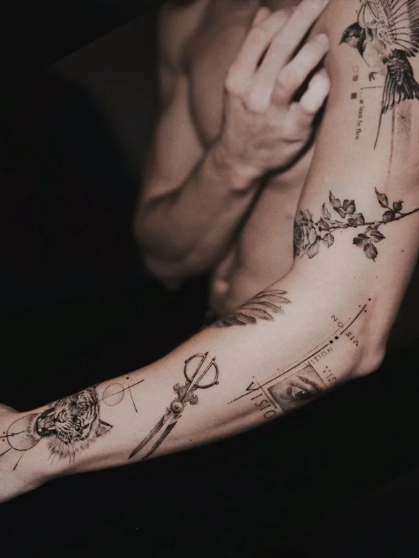 male black and grey sketch татуировка на forearm #37573 | Тату мастер Maxime Etienne