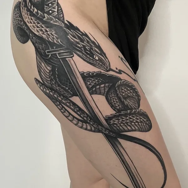 Trash Polka tattoo by Олег Иферов in Moscow