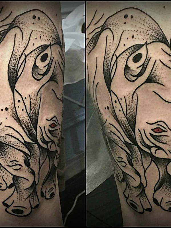 black and grey blackwork 纹身 在 forearm #32987 | 纹身师 Костя Добро