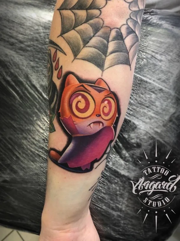 color cartoon 纹身 在 forearm #33002 | 纹身师 Медведев Константин
