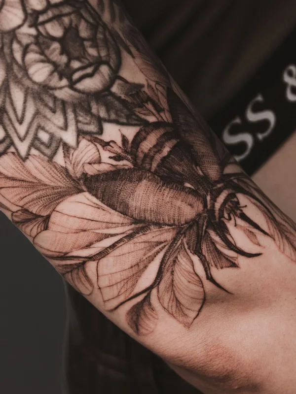 black and grey sketch tattoo on forearm #46138 | Tattoo Artist Миша Тигл 