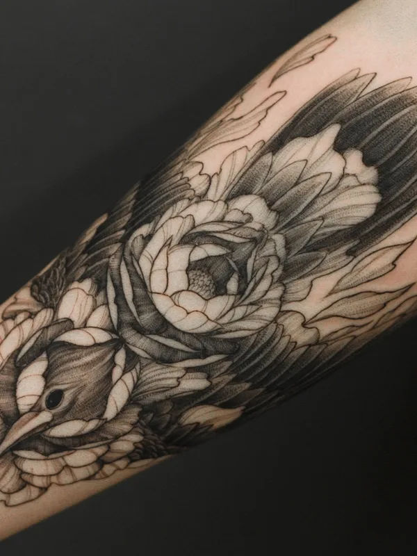 black and grey japanese tattoo on forearm #46149 | Tattoo Artist Миша Тигл 