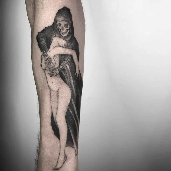 Dotwork tattoo by Nathan Kostechko in Los Angeles