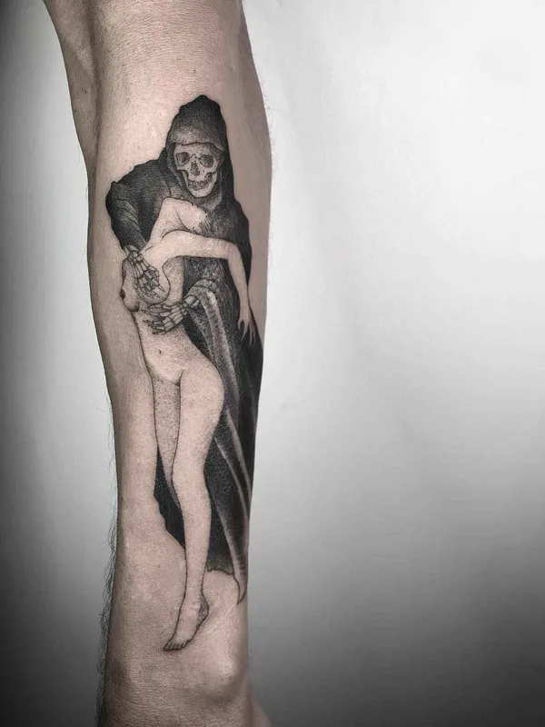 Dotwork tattoo by Nathan Kostechko in Los Angeles