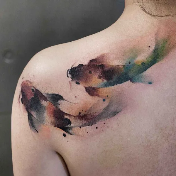 Акварель tattoo by Chen Jie in Beijing