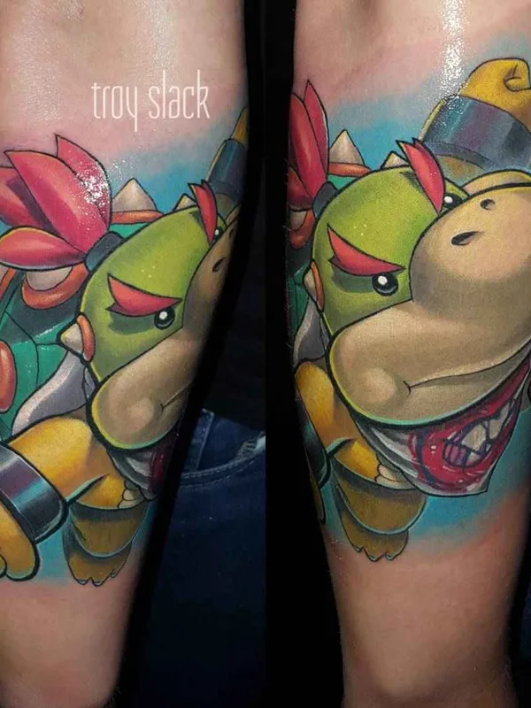 New School tattoo by Troy Slack