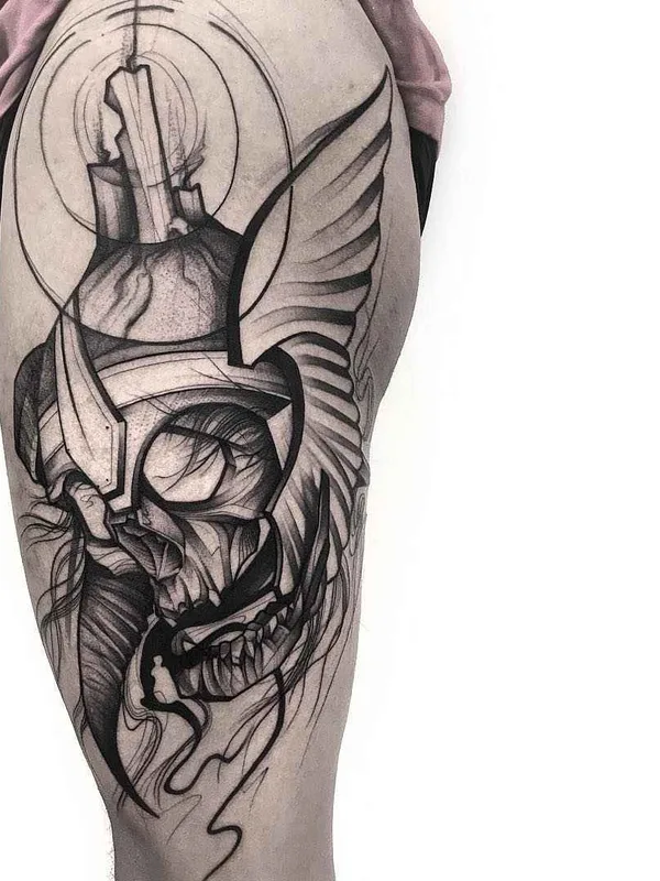 Graphic tattoo by Frank Carrilho
