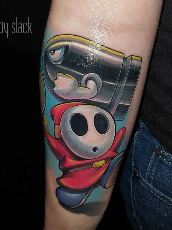 New School tattoo by Troy Slack
