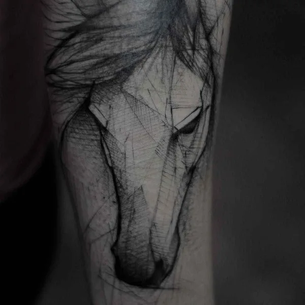 Sketch tattoo by Kamil Mokot in Berlin