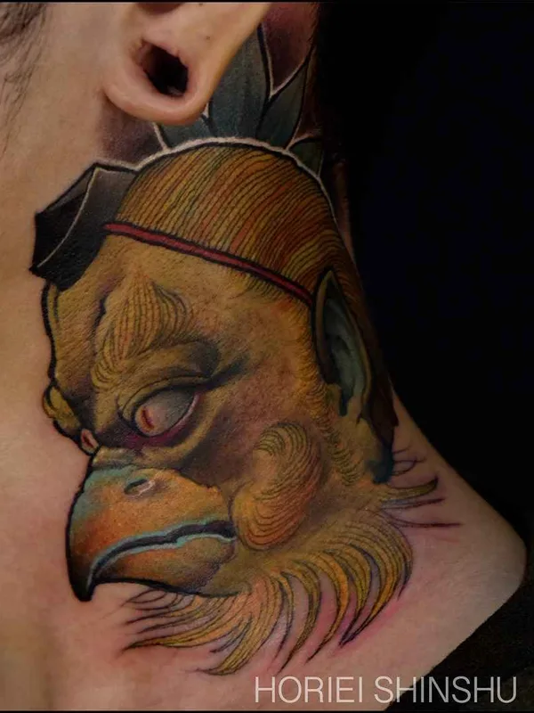 color japanese tatouage sur neck #16420 | Artiste tatoueur Horiei Shinshu