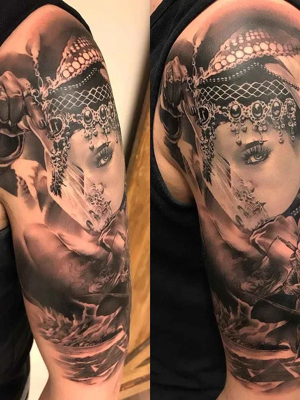 black and grey realism 纹身 在 full sleeve #13925 | 纹身师 Robi Pena