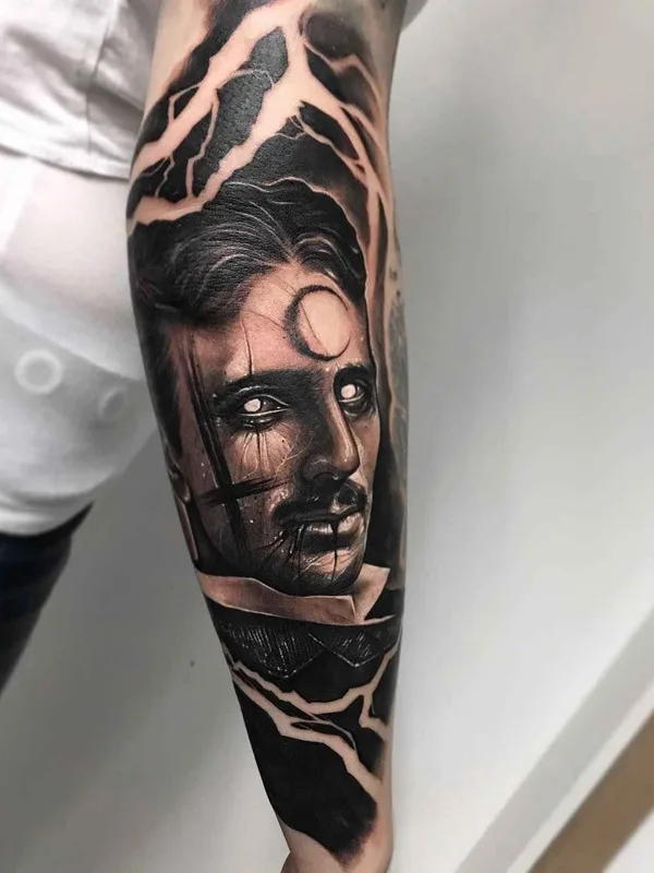 black and grey black and grey tatouage sur forearm #14423 | Artiste tatoueur Anrijs Straume