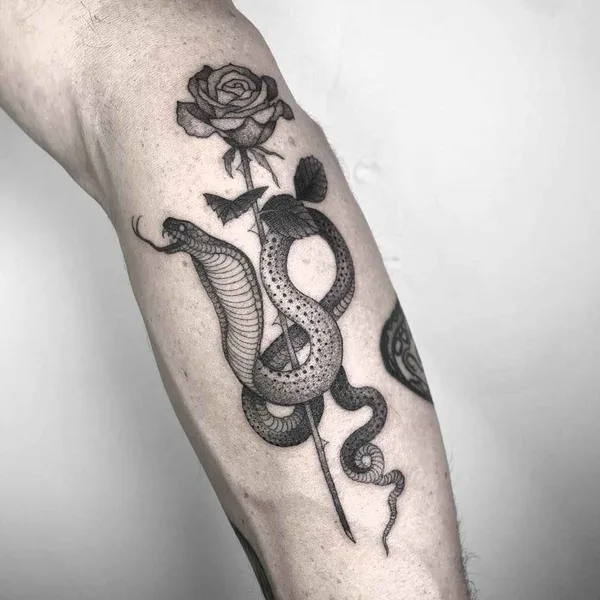 Dotwork tattoo by Nathan Kostechko in Los Angeles