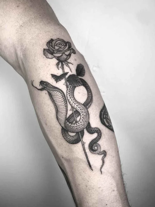 Dotwork tattoo by Nathan Kostechko in Los Angeles