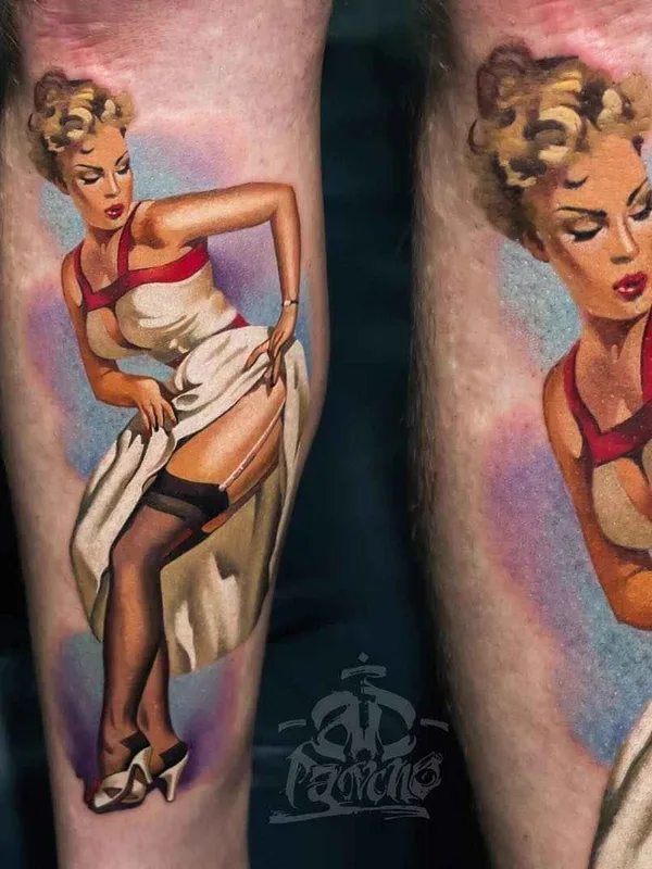 color realism tattoo auf calf #14462 | Tätowierer A.D. Pancho