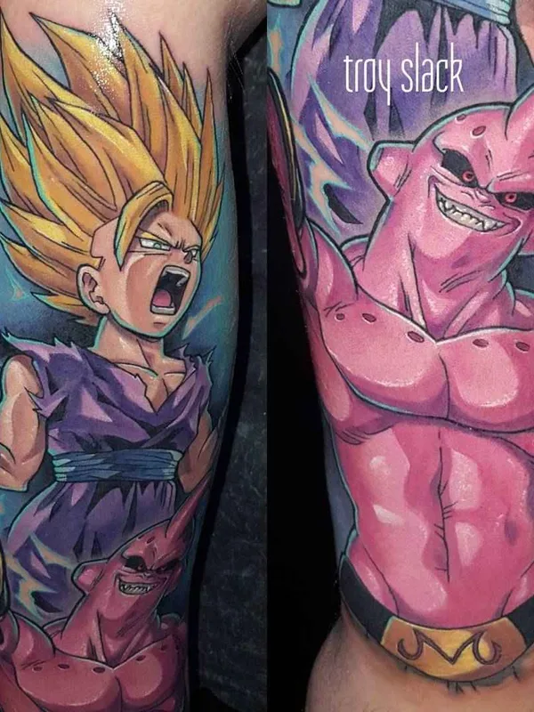 New School tattoo by Troy Slack