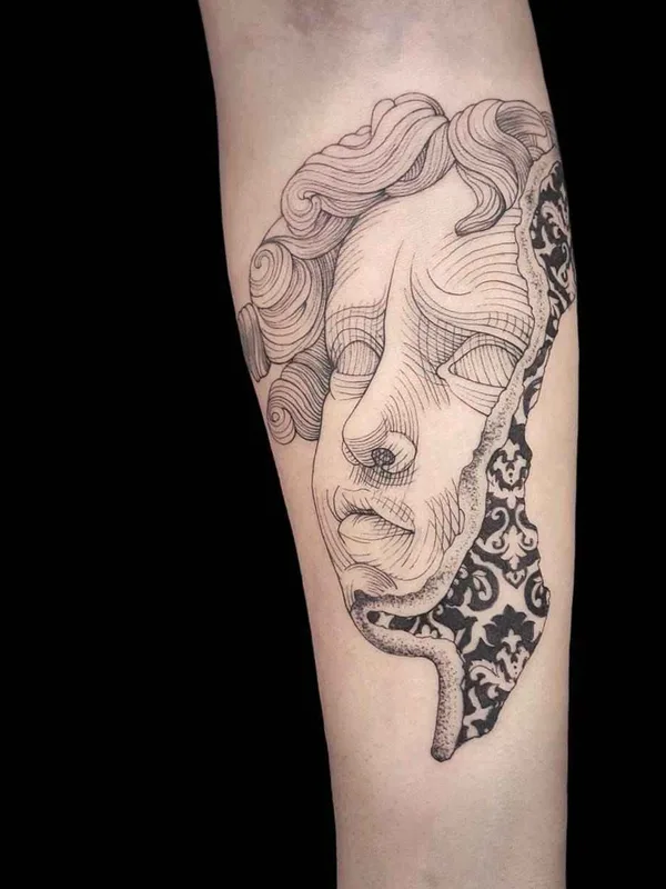 black linework tatouage sur forearm #16735 | Artiste tatoueur Marco C. Matarese