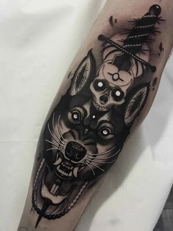 black and grey blackwork татуировка на forearm #14690 | Тату мастер CRISTIAN CASAS