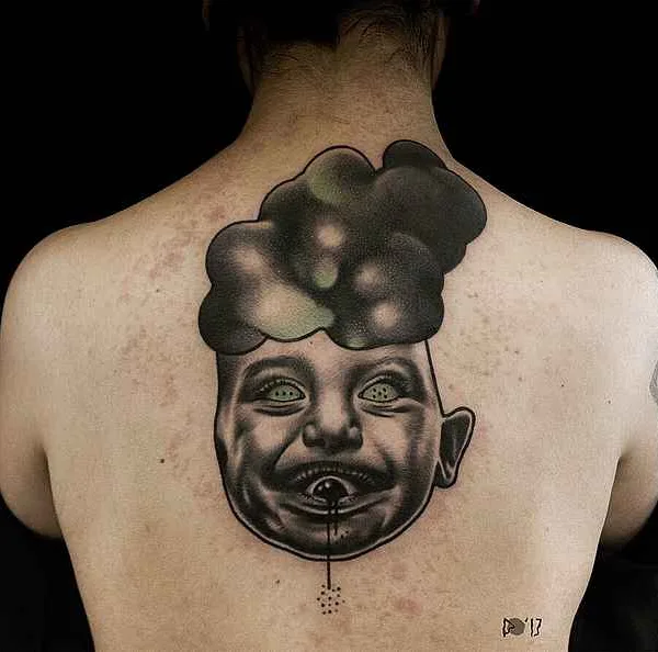 black and grey black and grey 타투 부위 upper back #14267 | 타투이스트 Oleg Limpopõ