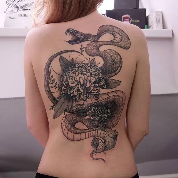 черная tattoo by  Zamyatina Mariya in Тюмень