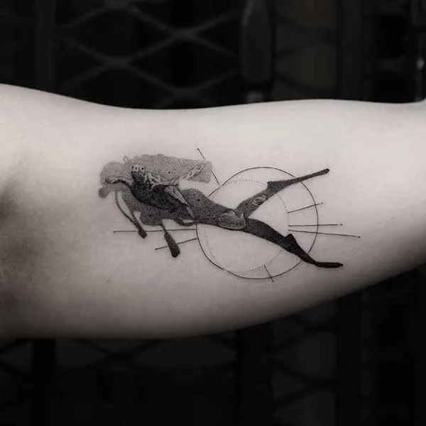 Geometric tattoo by Balazs Bercsenyi in New York City