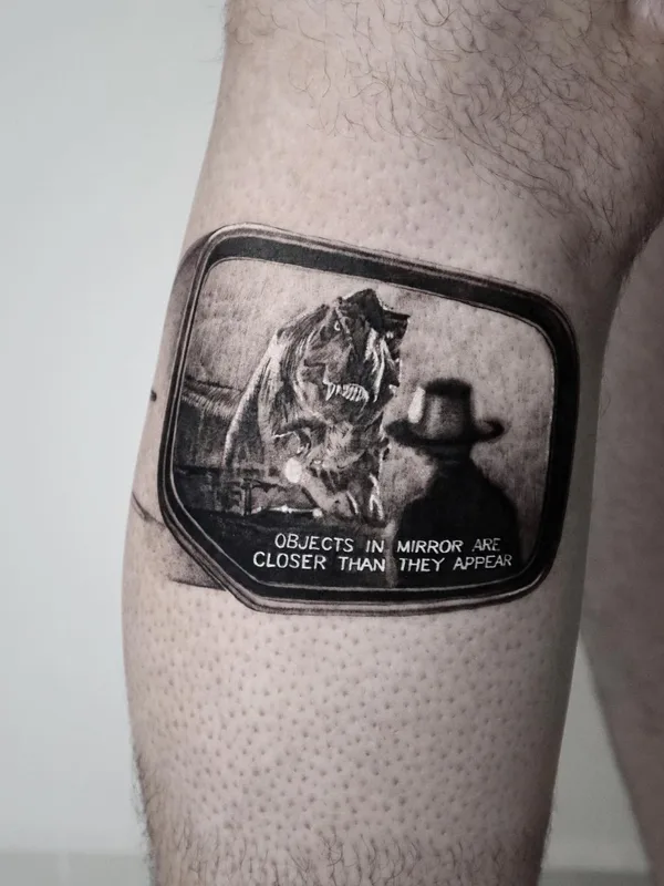 black and grey black and grey Tatuagem em calf #63202 | Tatuador Kate Sv