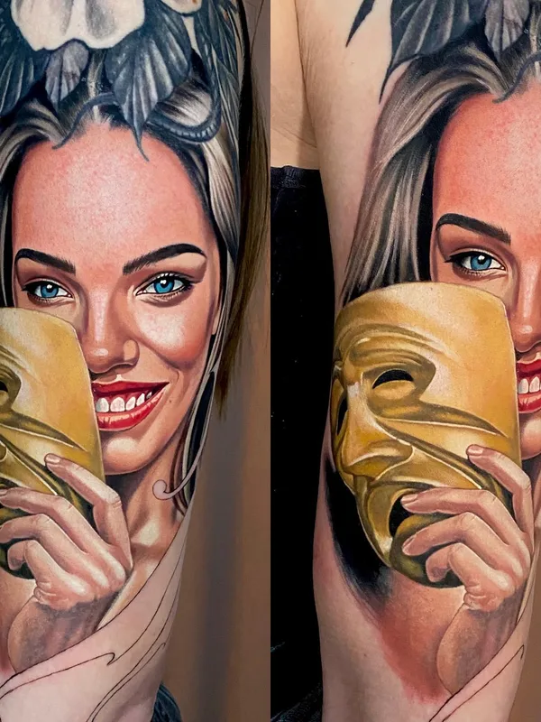 female color realism татуировка на full sleeve #63289 | Тату мастер Vladimir Shatsky