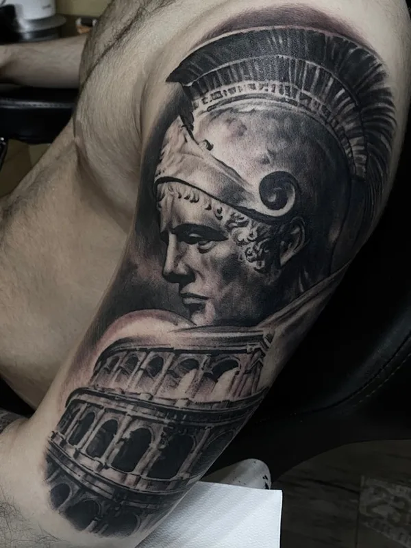 male black and grey realism tatouage sur full sleeve #63298 | Artiste tatoueur B-Grey aka Aivars Liepa
