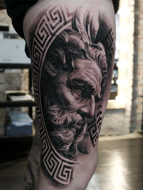 black and grey realism tatouage sur thigh #63291 | Artiste tatoueur B-Grey aka Aivars Liepa