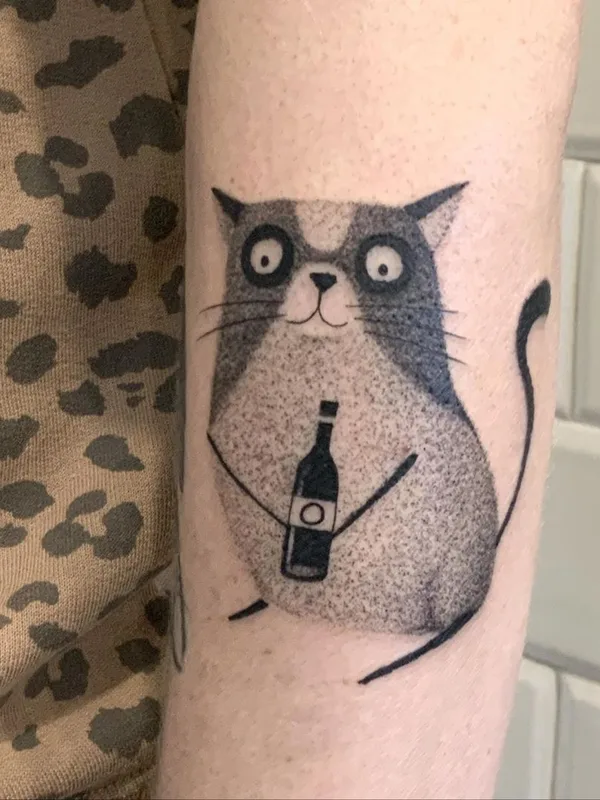 black and grey illustrative tattoo auf forearm #35298 | Tätowierer Wujek